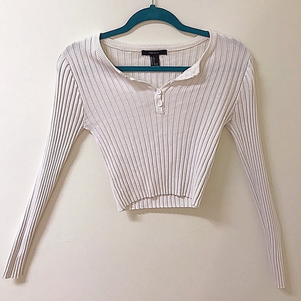 White Cropped Sweater